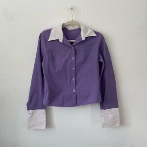 Vintage Rave City Lavender Long Sleeve Button Up